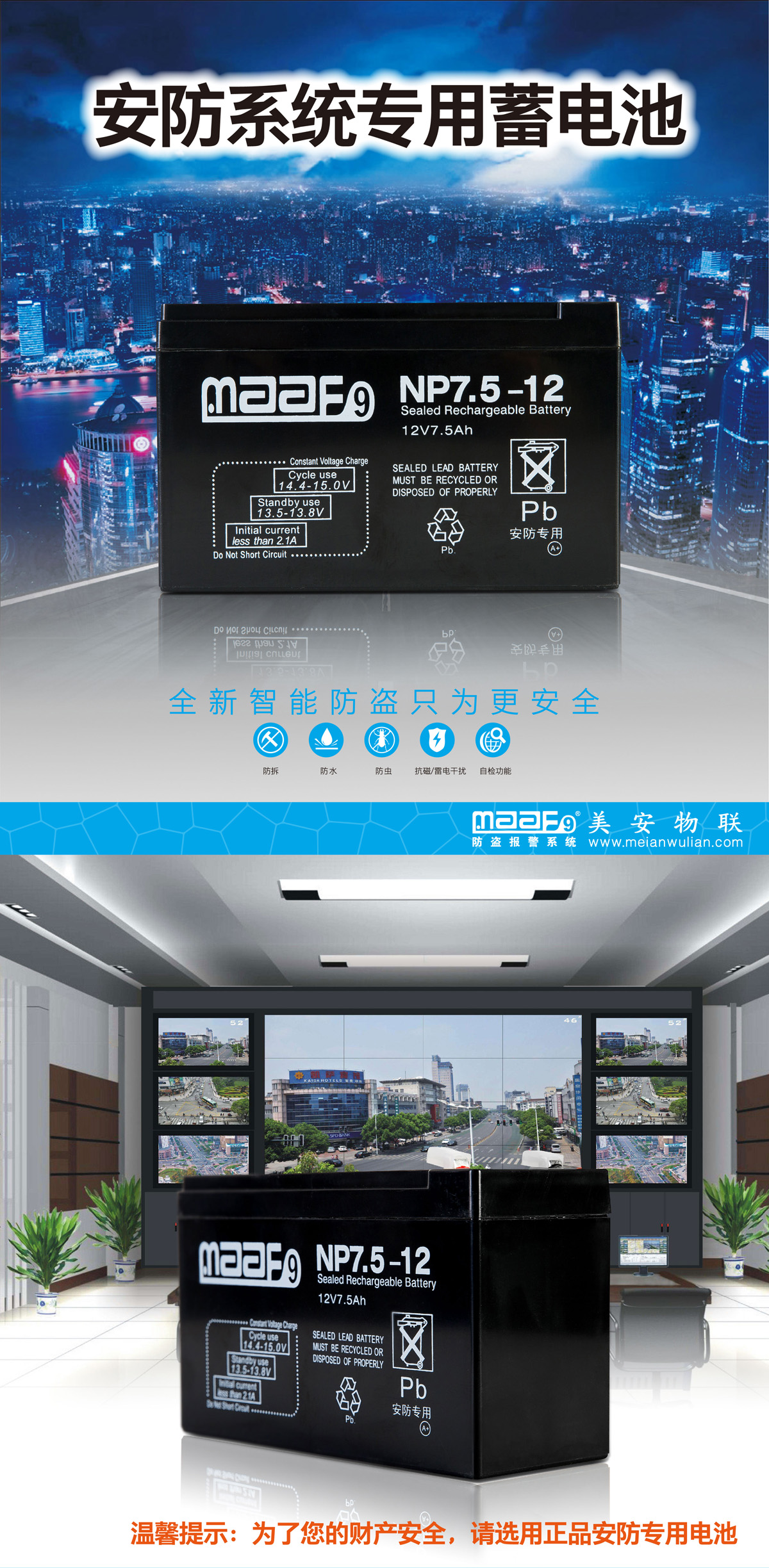 安防系统专用蓄电池