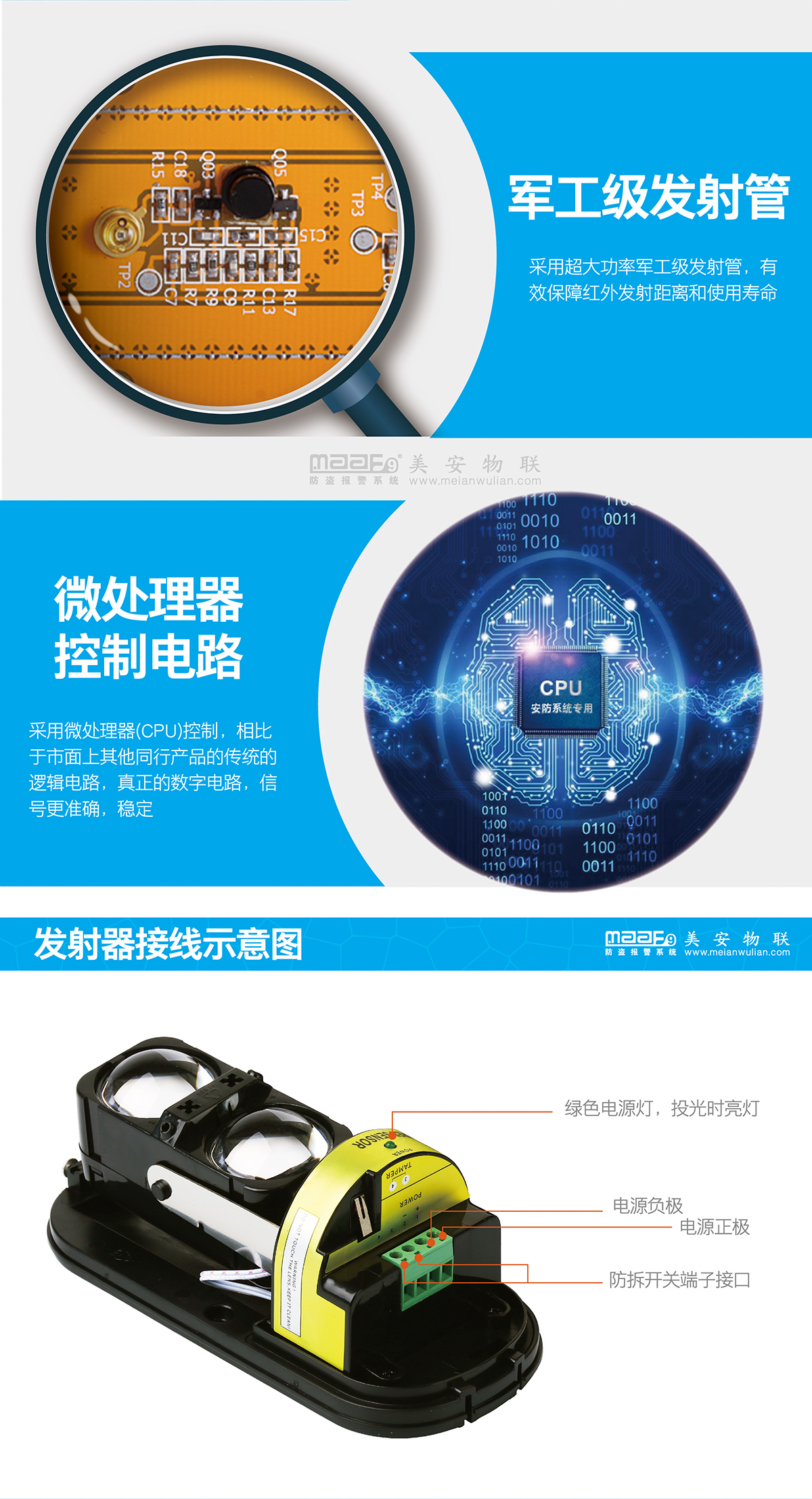 ABT二光束普通红外对射主动入侵探测器